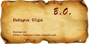 Behyna Olga névjegykártya